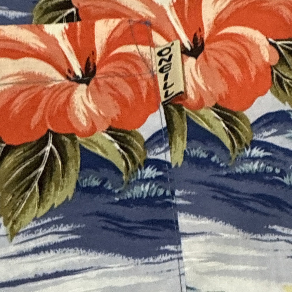 VTG O'Neill Men's Shirt Large‎ Multicolor Hawaiian Floral USA Kalapana 90s Retro - Picture 7 of 11